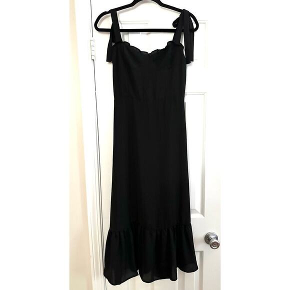 O.P.T Toile de Jouy Black Tie-Shoulder Witchy Whimsigoth Midi Dress - Sz Small - Picture 3 of 9